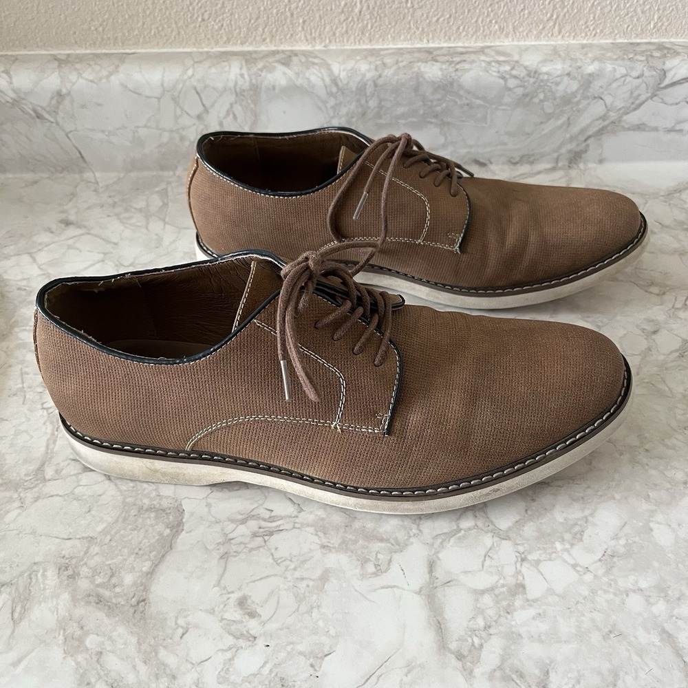 Madden Men's Brown Canvas Shoes Size 10 Loafer Lace Up‎ Comfort Casual Shoes